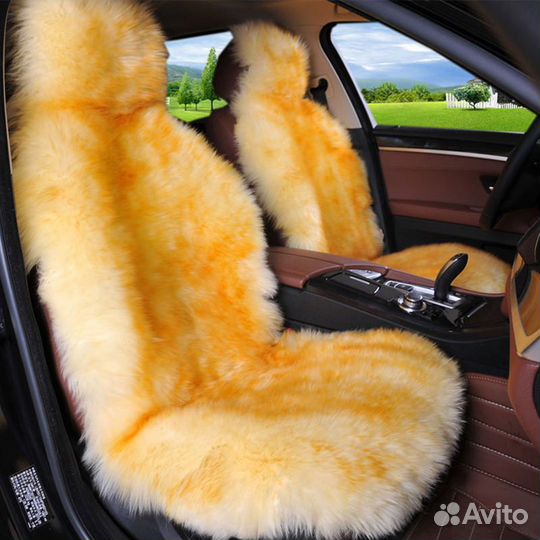 Меховая накидка на сидение