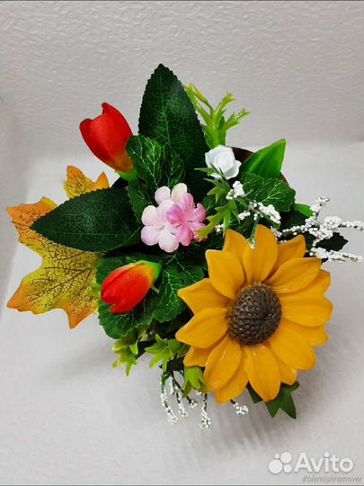 Букеты цветов учителю из мыла ручной работы