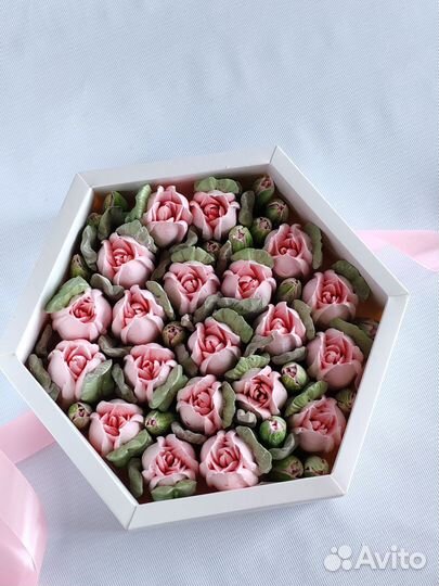 Зефирные цветы на 8 марта Славянка Пушкин