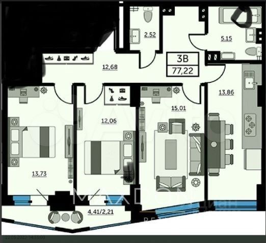3-к. квартира, 78 м², 16/24 эт.
