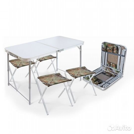 Складной стол влагостойкий + 4 стула