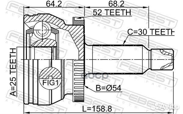 Шрус внешний перед прав лев Febest C7511LR