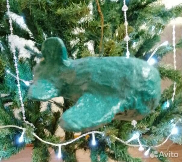 Ватная ёлочка игрушка, самолёт ручная работа