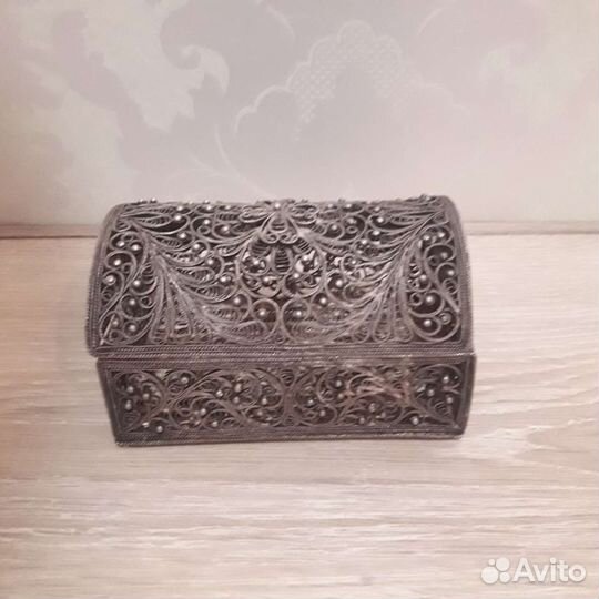 Шкатулка мельхиор Скань