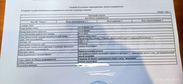 Участок 12,3 сот. (ИЖС)