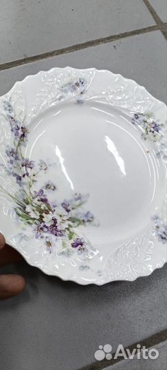 Старинная фарфоровая тарелка Кузнецов