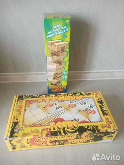 Настольные игры (дженга, лото)