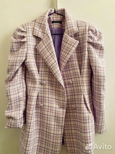 Твидовый жакет пиджак платье размер 38