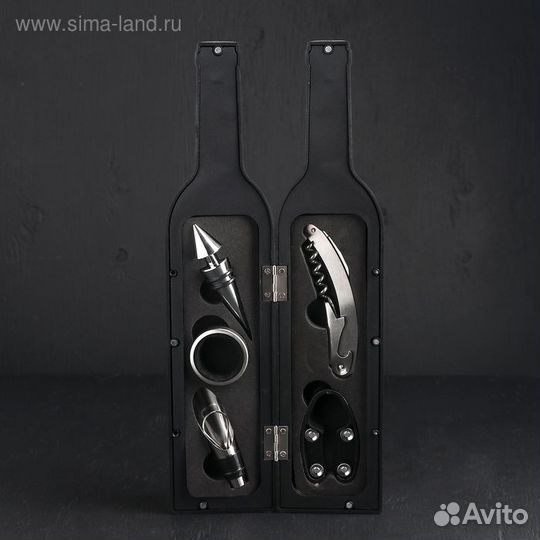 Набор для вина Доляна «Бутылка», 5 предметов: проб