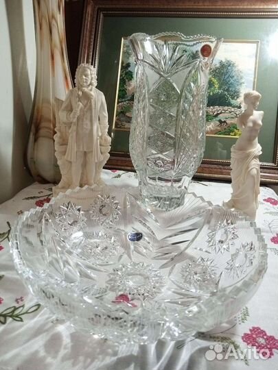 Богемской хрусталь. 24PbO.Ваза Чехословакия