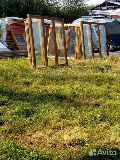 Деревянные окна с стеклопакетом бу 1500*1200