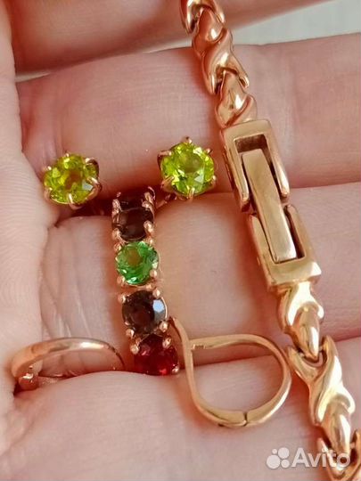 Серьги/кольцо/браслет для часов из золота 585
