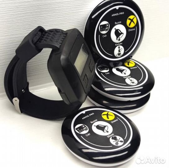 Кнопка вызова официанта и часы-пейджер Эконом