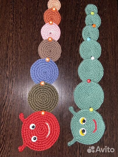 Гусеница вязаная развивающая игрушка для детей