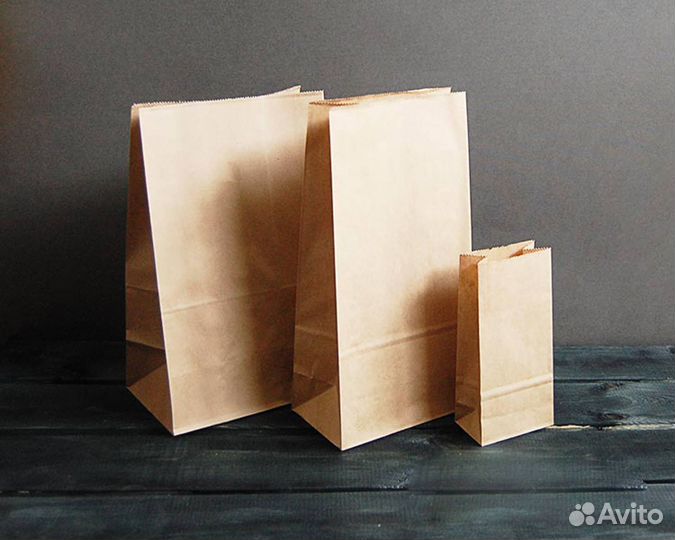 Бумажные крафт пакеты без ручек