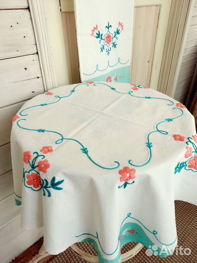 Скатерть и рушник винтаж ручная работа