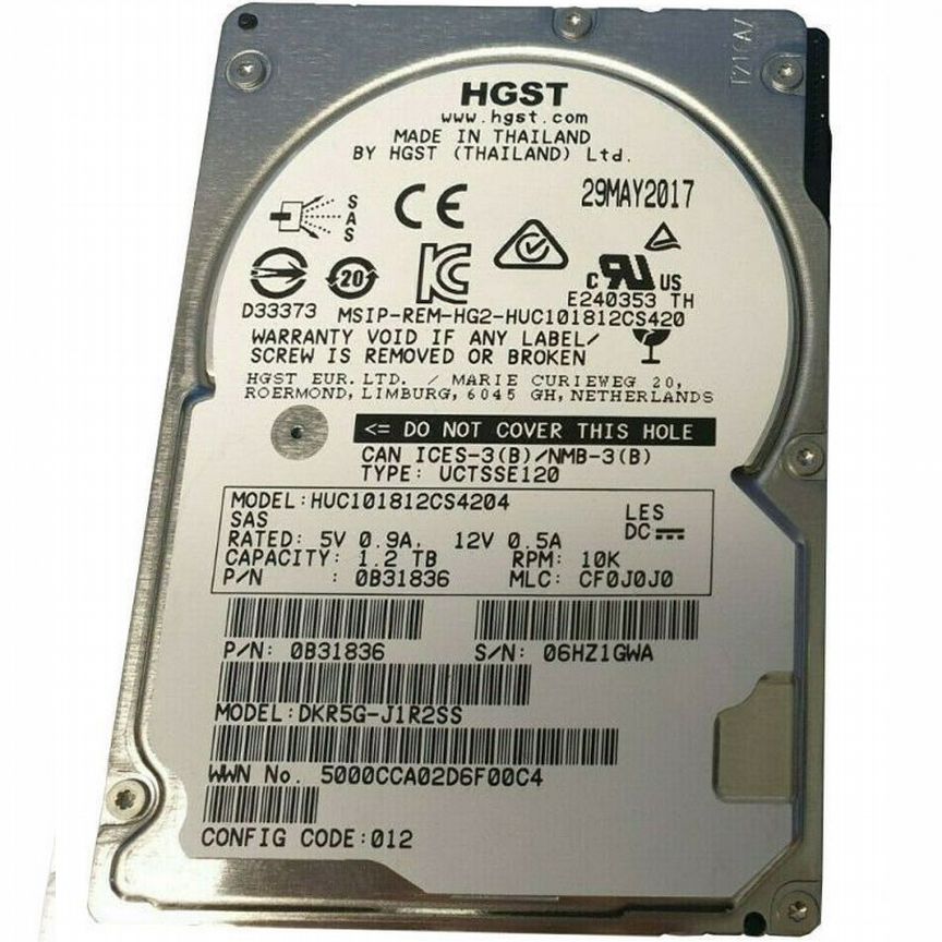 [HUC101812CS4204] Жесткий Диск Hgst 1.2tb Sas 2.5 Huc101812cs4204