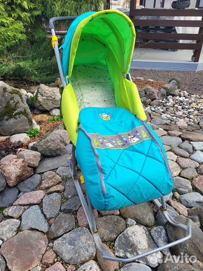 Санки-коляска Nika Тимка Люкс тл, салатовые