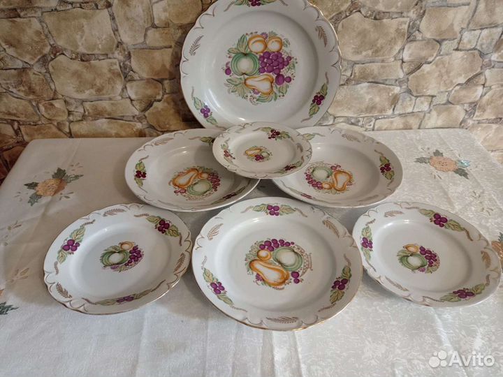 Сервиз столовый СССР Барановка фрукты