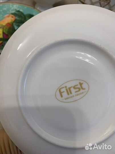 Новый чайный сервиз с птицами First14 предметов
