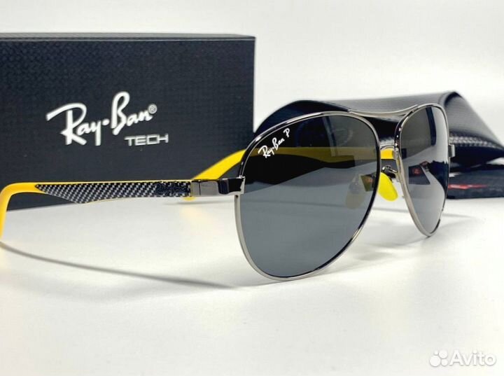 Очки Ray Ban Aviator с желтыми вставками