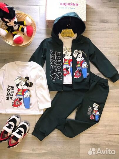 Детский костюм тройка новый,тройка микки маус