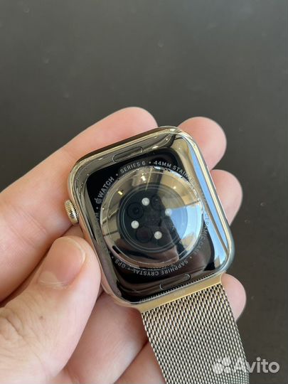 Часы apple Watch 6 44 mm stainless steel gold
