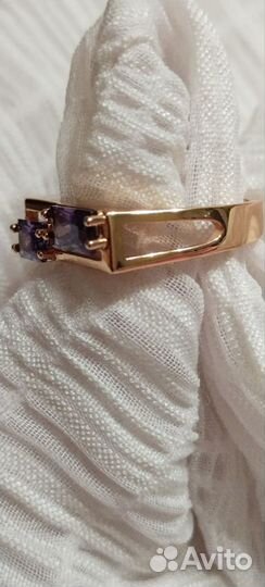 Изысканное кольцо,позолота 585