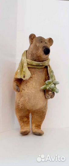 Медведь Потапыч, ватная игрушка на елку