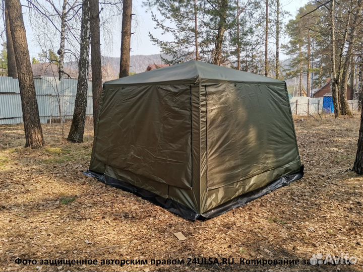 Шатер 320х320х245 см Беседка хаки NEW 2023 тент