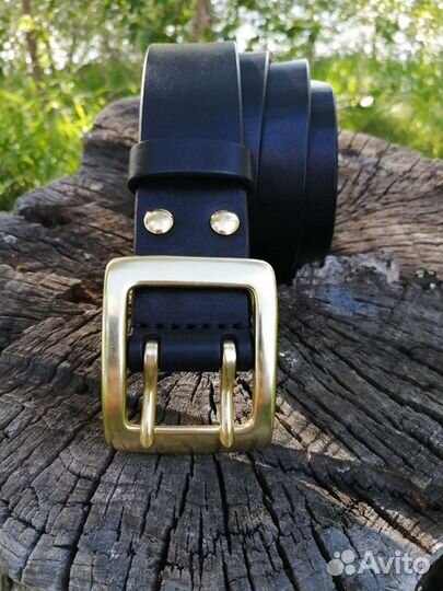 Джинсовый мужской ремень кожаный