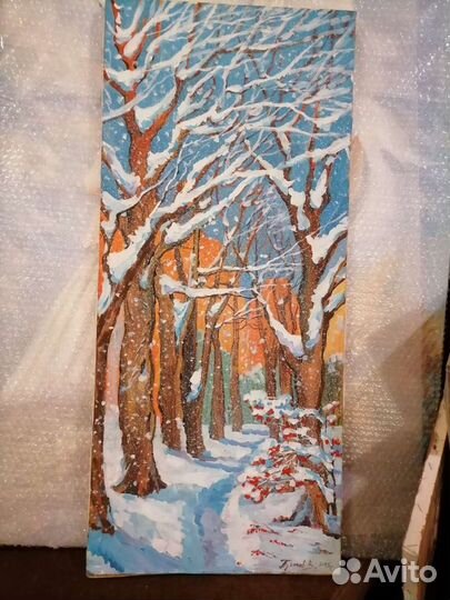 Картина маслом на холсте 40х90 большая