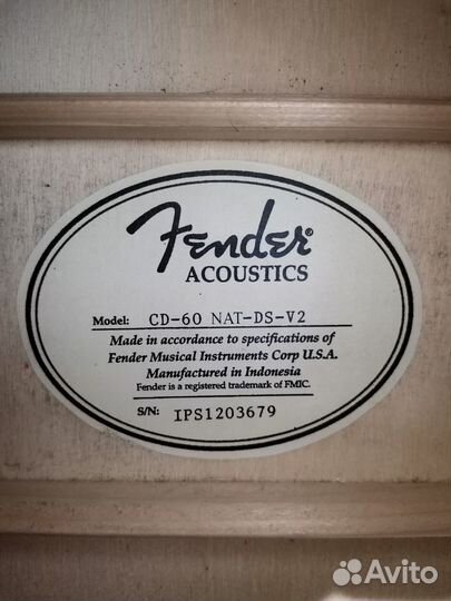 Электроакустическая гитара Fender CD-60 NAT-DS-V2