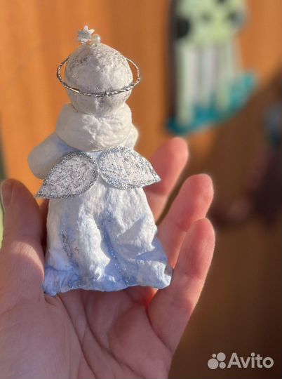 Ватная ёлочная игрушка Ангел