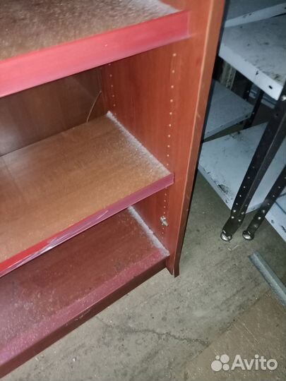 Стеллаж лдсп красное дерево/ оргстекло 5 полок