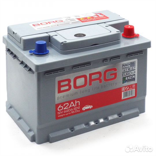 Аккумулятор borg Premium 62 Ач о.п. Ford