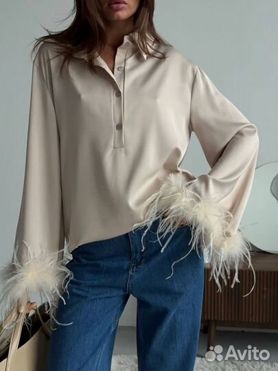 Рубашка с перьями Valentino