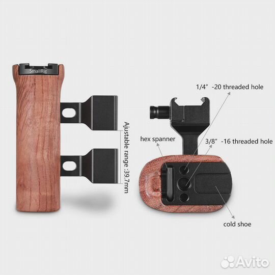 Деревянная ручка SmallRig Wooden nato 2187