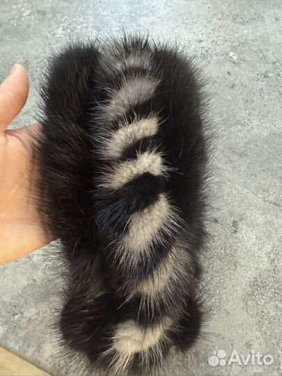 Норковая вязаная повязка