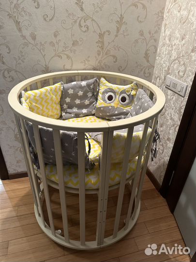 Детская кроватка круглая трансформер