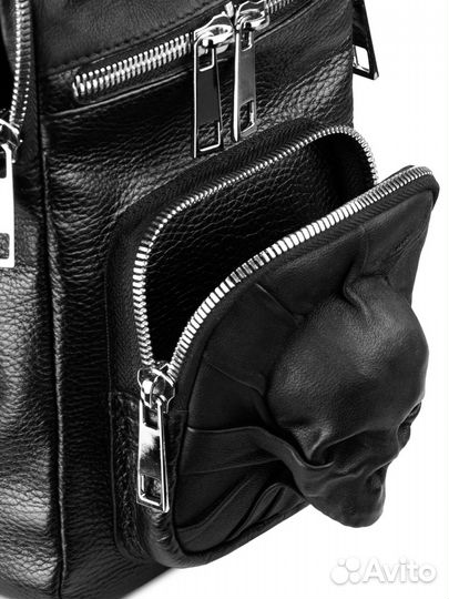 Плечевая сумка кожаная - defined skull (0158.21) d