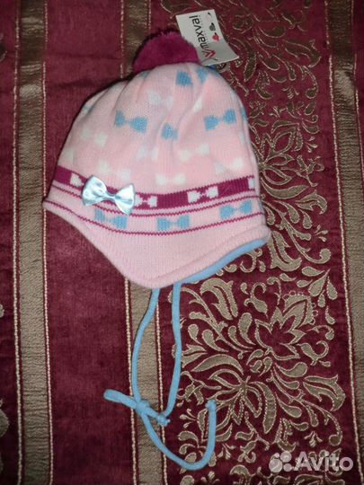Новая шапка мишка maxval розовая