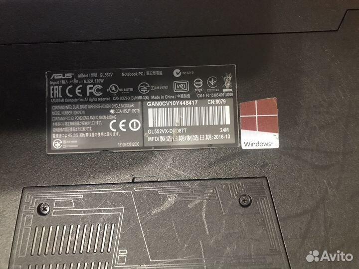 Игровой ноутбук asus rog gl552v