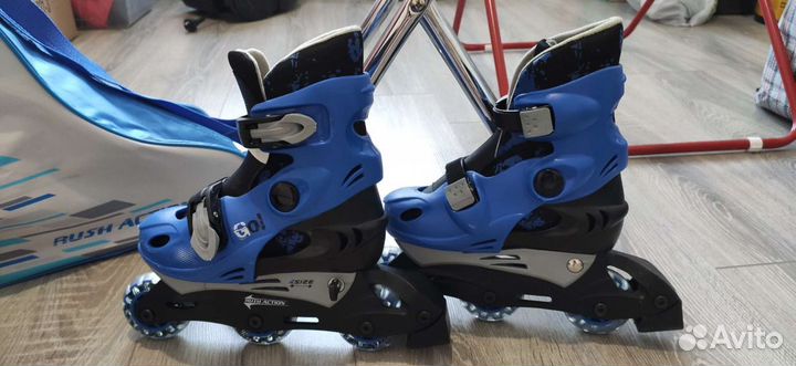 Роликовые коньки раздвижные 30-33 с сумкой