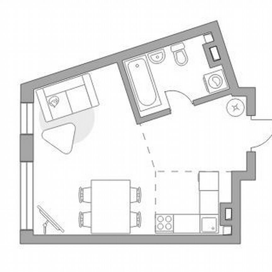 Квартира-студия, 32,8 м², 2/32 эт.