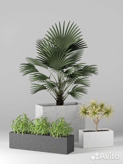 Бетонные вазы на заказ и в наличии