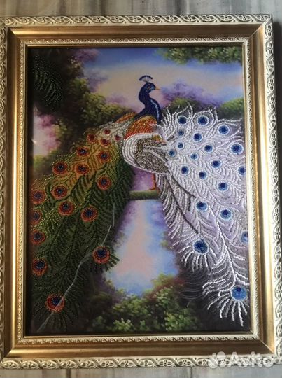 Картина Павлин ручной работы