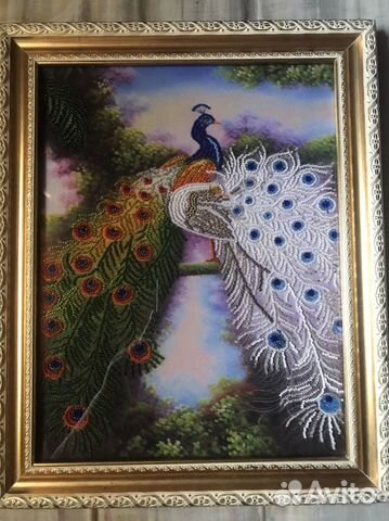 Картина Павлин ручной работы