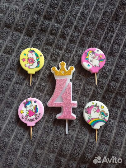 Свечи на торт и гирлянда 