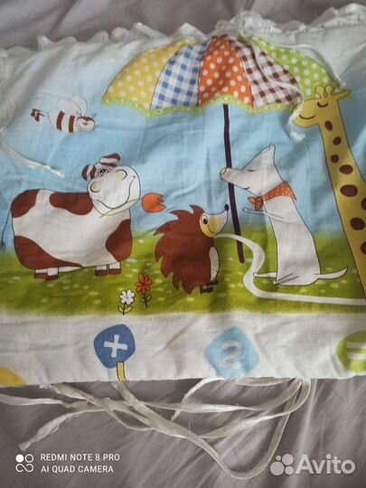 Бортики, постельное бельё, плед в кроватку